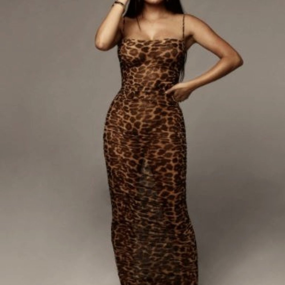 JLuxLabel - Charisma Sheer Leopard print Dress